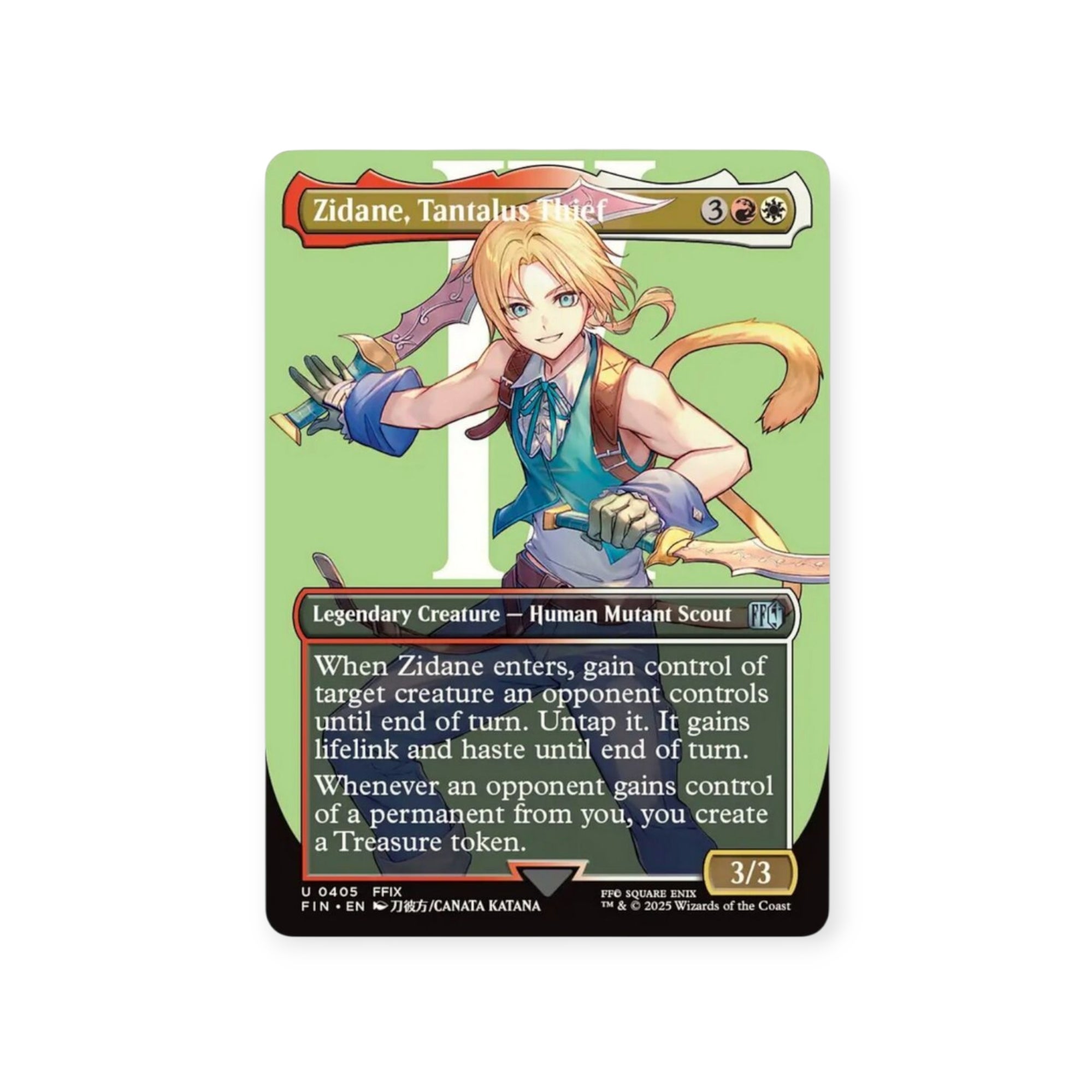 zidane final fantasy mtg Magic The Gathering - Universes Beyond - Untap that creature Zidane, Tantalus Thief (Borderless Foil